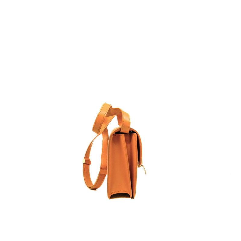 Teen Classic Box In Yellow Calfskin Leather Bag GHW - L'UXE LINK