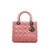 thumbnail medium lady dior in pink lambskin phw #2012