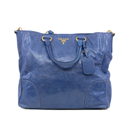 tote with top handle and strap in leather purple ghw - L'UXE LINK