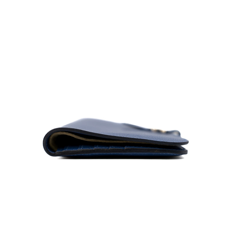 Dogon Recto Verso Wallet In Blue Togo Leather PHW C Stamp - L'UXE LINK