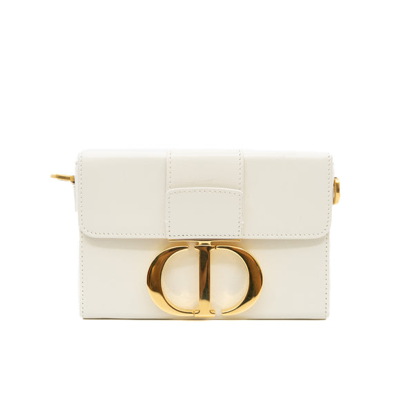 small 30 Montaigne with strap  in leather white ghw 2020
