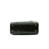 thumbnail mini lady dior in dark green lizard leather ghw