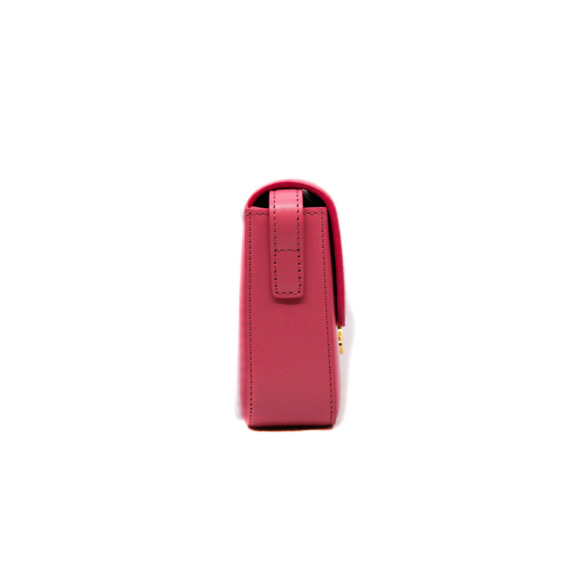 Shoulder Bag Claude In Shiny Calfskin Rose - L'UXE LINK