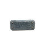 thumbnail mini lady dior in grey crocodile rghw with crystal 2021