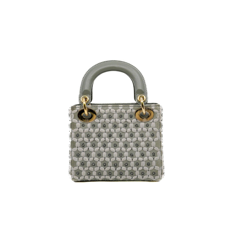 mini lady with crystal embroidery in suede grey/lambskin grey ghw 2020