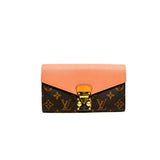 thumbnail pallis long wallet in monogram/nude pink leather ghw
