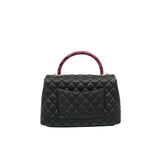 thumbnail medium coco handle with pink lizard handle in cavair black ghw seri 26