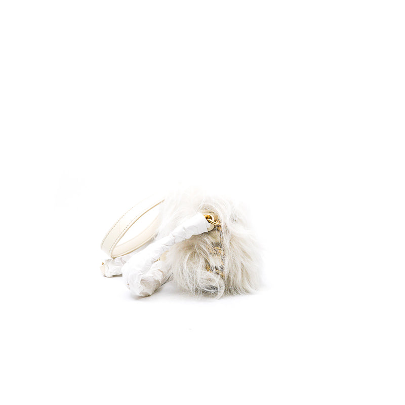 White Shearling And Lambskin Flap Bag GHW - L'UXE LINK