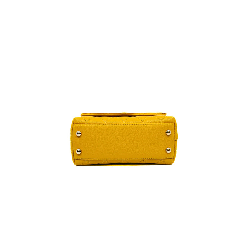 coco handle in mini caviar yellow ghw