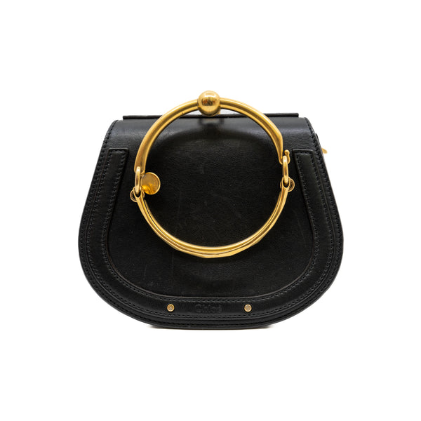 Small Nile Black Calfskin Leather Bracelet Bag GHW - L'UXE LINK