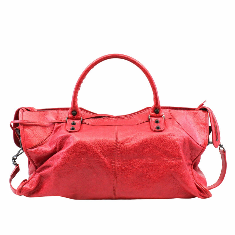 CITY HANDBAG LEATHER red - L'UXE LINK