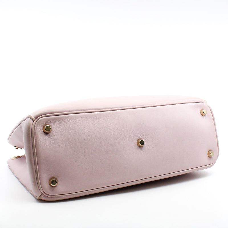 Small Diorissimo In Nude Pink/Black Calfskin Handbag GHW With Strap - L'UXE LINK