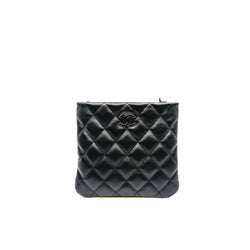 quilted crossbody bag in black lambskin phw seri29