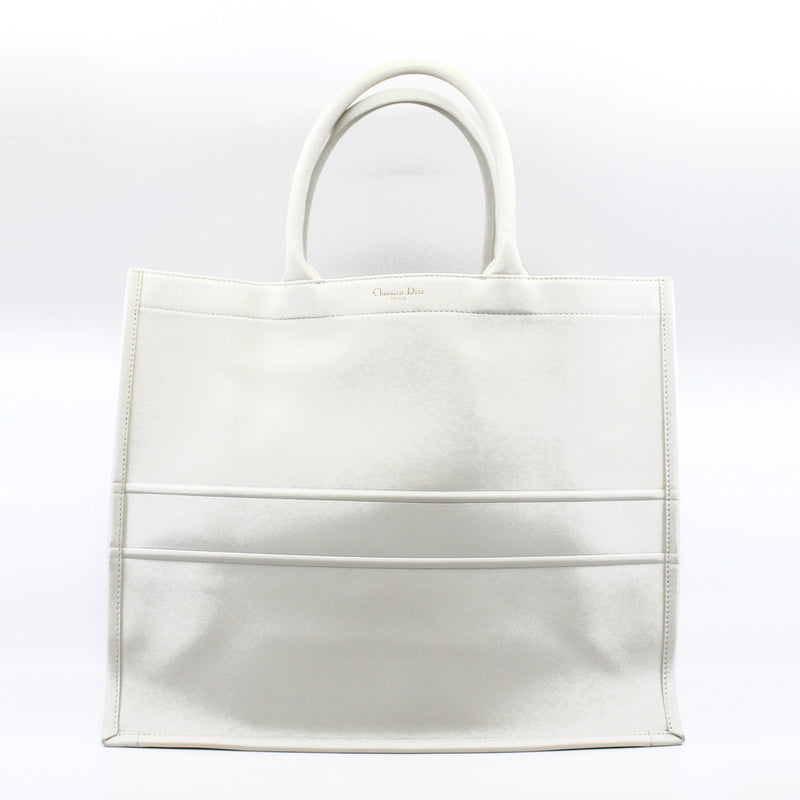 Large Dior Surrealism Book Tote In White Printed Calfskin Bag - L'UXE LINK