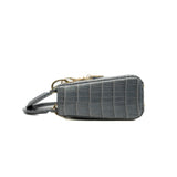 thumbnail mini lady dior in grey crocodile rghw with crystal 2021