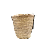thumbnail large Square Basket Raffia/Calfskin White SHW