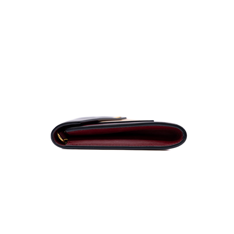 Pocket Envelope Wallet on Chain Leather Large GHW - L'UXE LINK