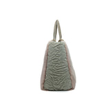 thumbnail medium lady mink/glossy lambskin/crocodile handle in pink/grey rghw