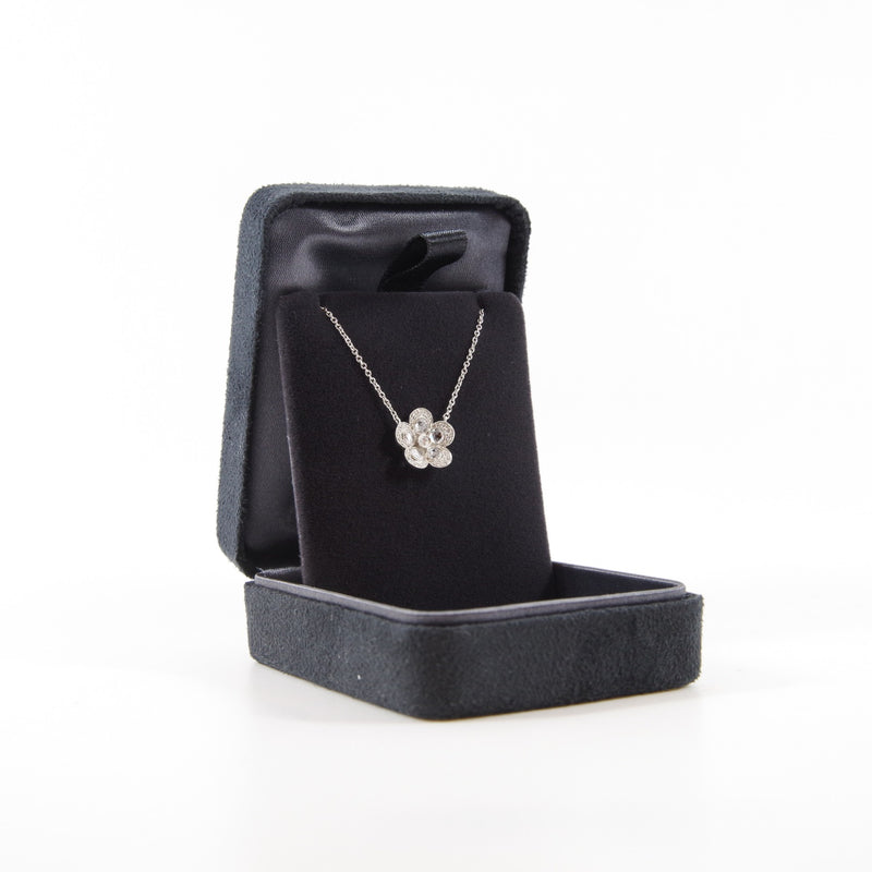 flower pandent pt950 necklace diamonds - L'UXE LINK