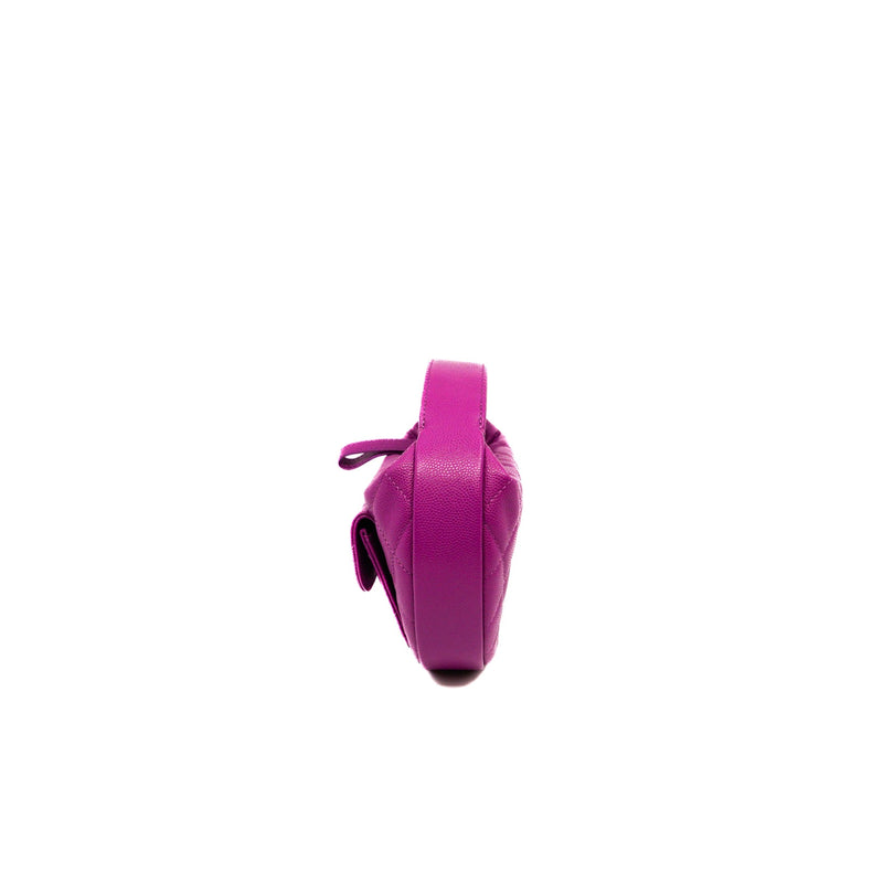 Quilted polly in purple caviar leather bag