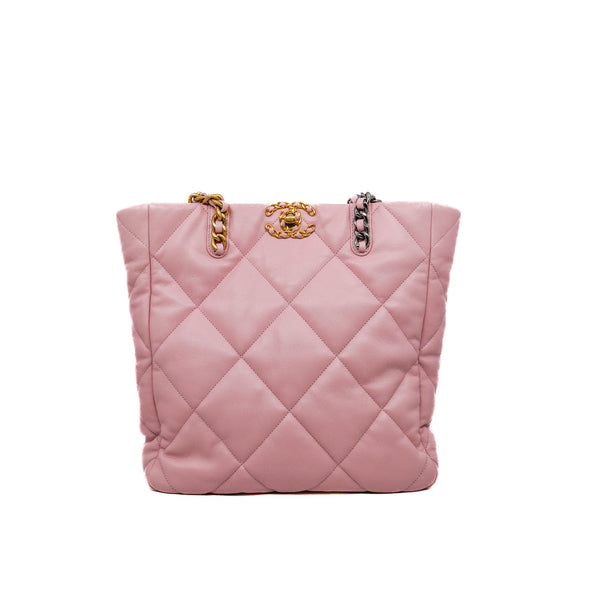 Medium 19 Lambskin Quilted Shopping Bag Pink #PJ58xxx - L'UXE LINK