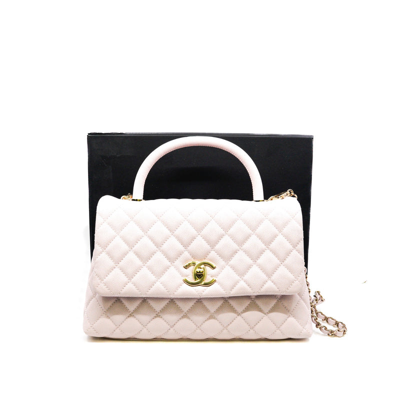 medium coco handle in caviar light pink ghw seri30