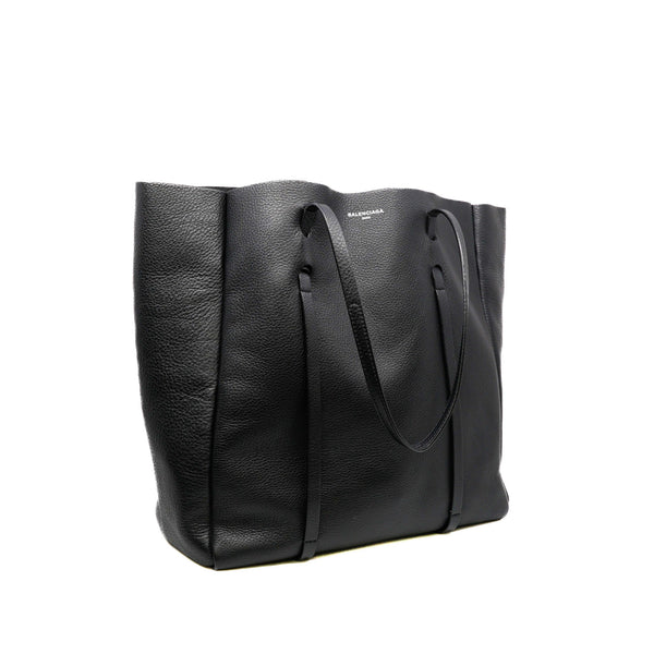 Everyday Black Calfskin Tote Bag M - L'UXE LINK
