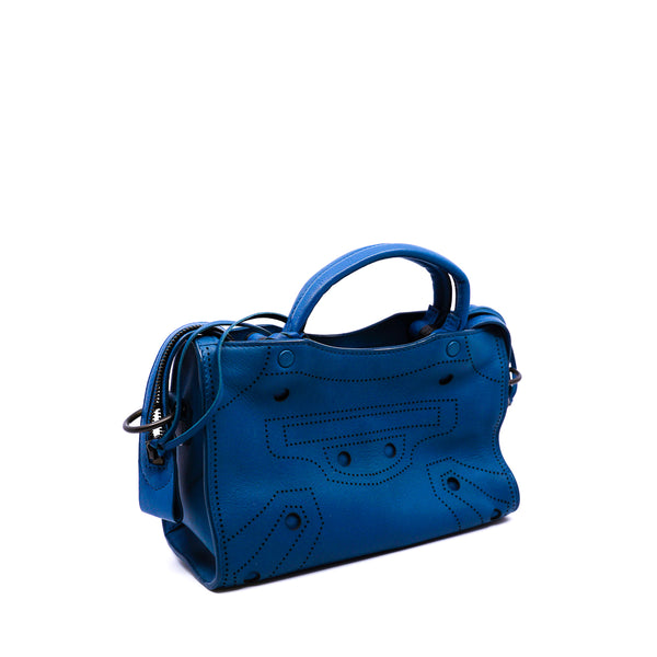 mini city in swift leather blue ruthenium hw - L'UXE LINK