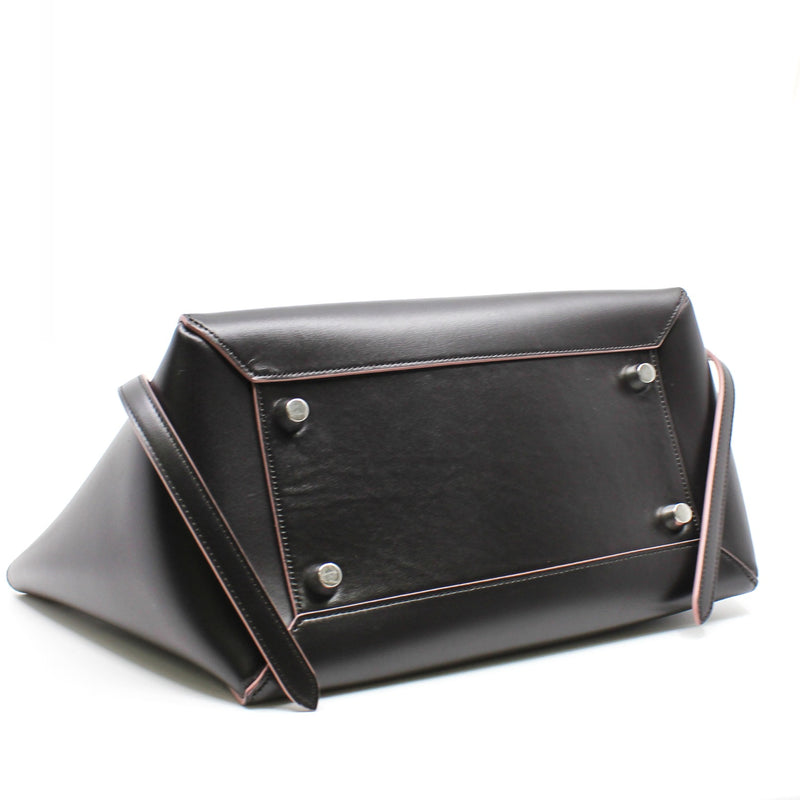 Mini Belt Bag In Smooth Calfskin Dark Brown/Pink Handbag PHW With Strap - L'UXE LINK