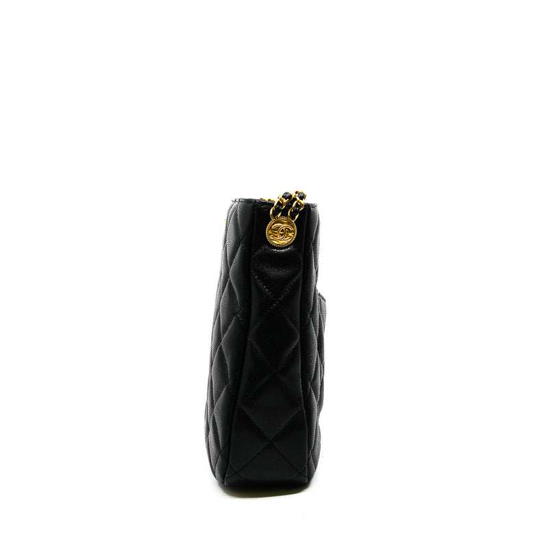 22A Twist Your Buttons In Black Caviar Leather Hobo Shoulder Bag GHW Seri XK96XXXX - L'UXE LINK
