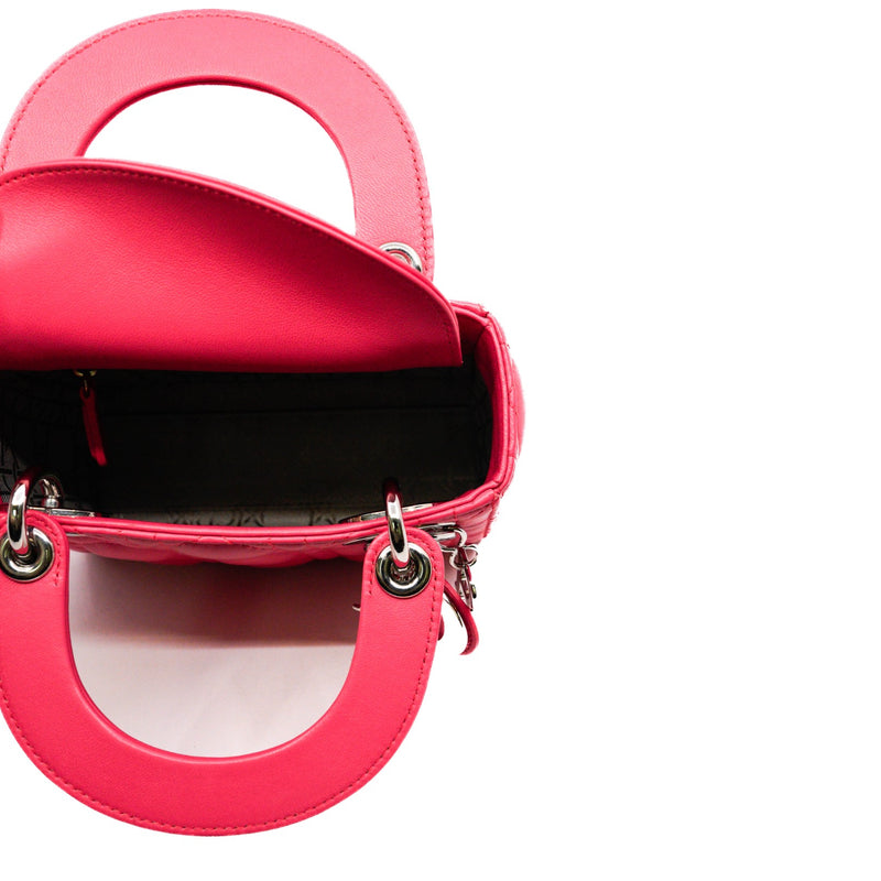 lady dior mini in hotpink lambskin phw