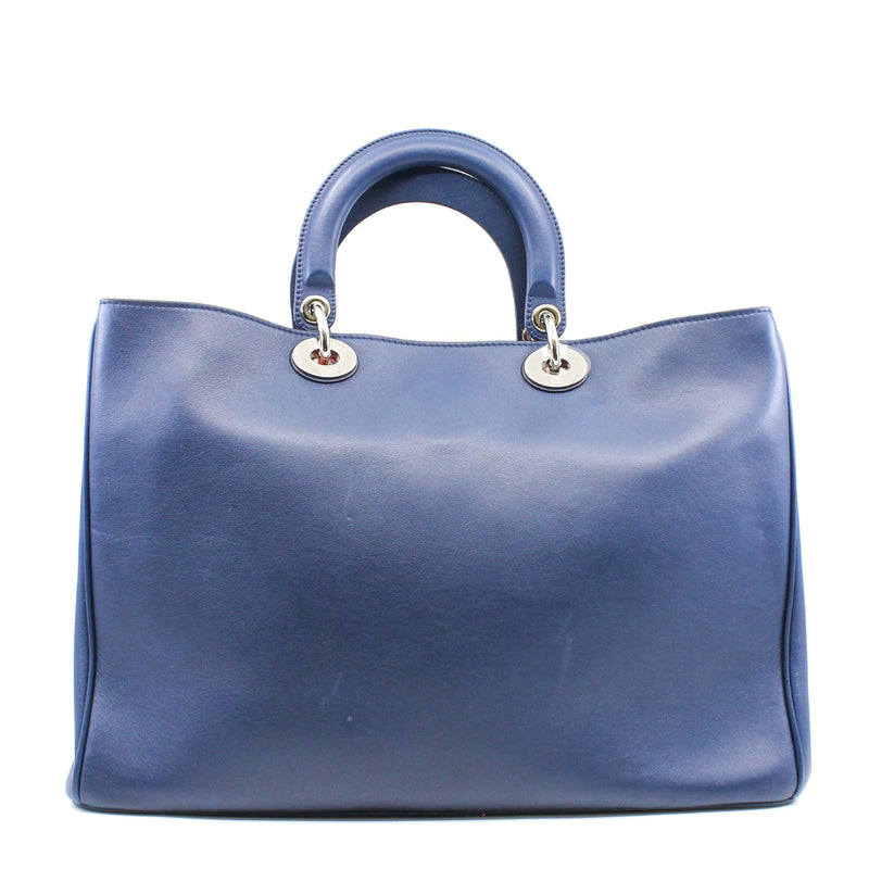 Large Diorissimo In Blue/Nude Pink Calfskin Handbag PHW With Strap - L'UXE LINK