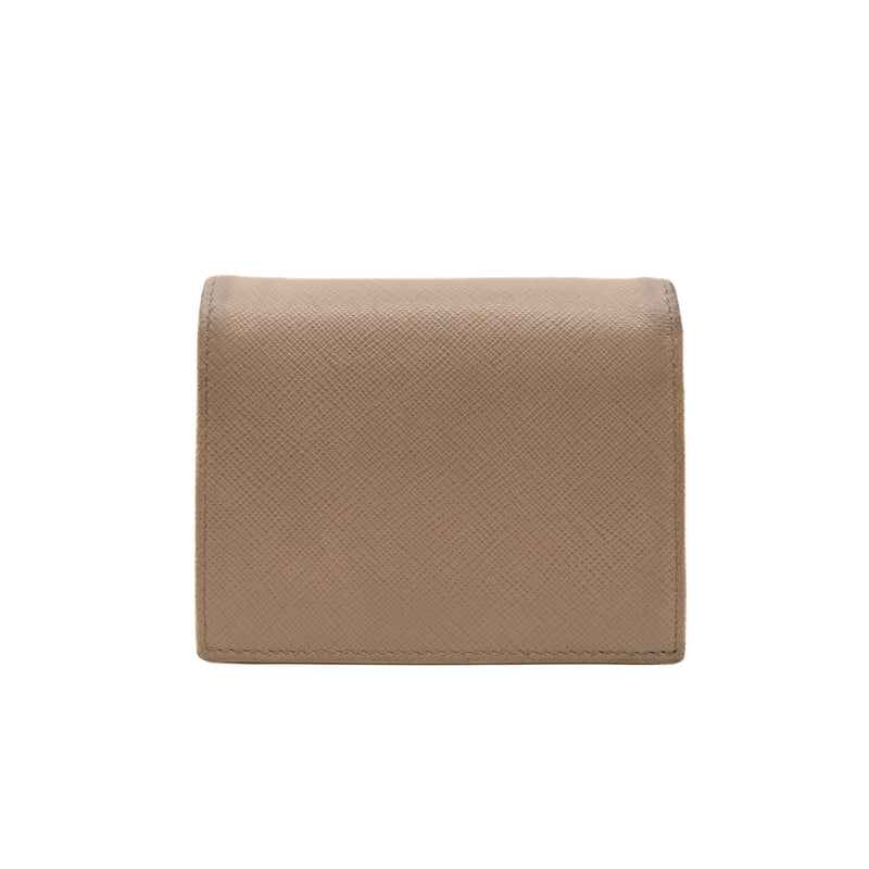 short wallet in beige leather - L'UXE LINK