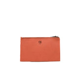 thumbnail Moynat clutch with cat print in orange/ brown leather ghw
