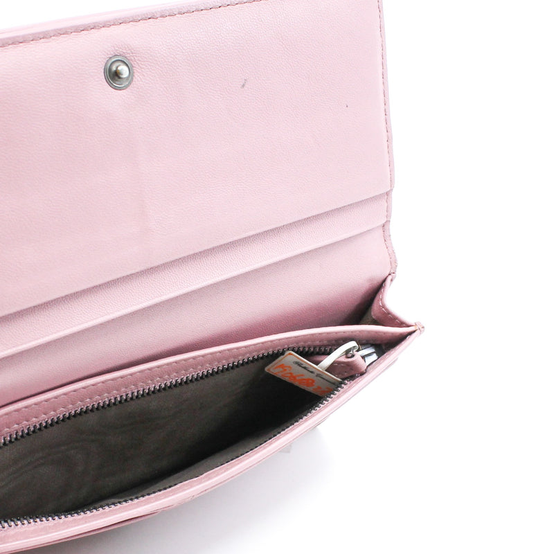 long wallet leather pink - L'UXE LINK
