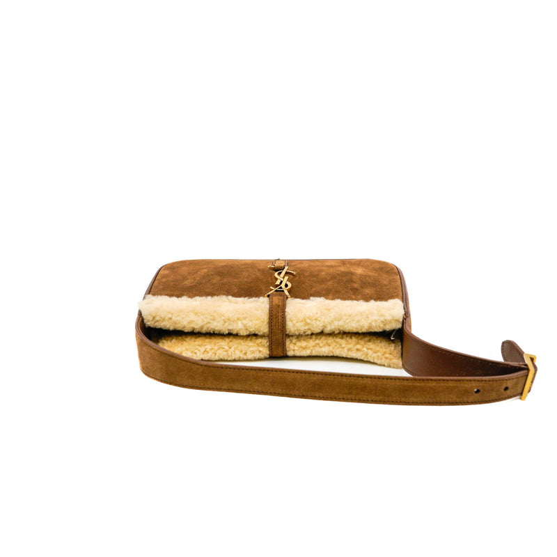 le 5 A 7 in brown suede and shearling ghw