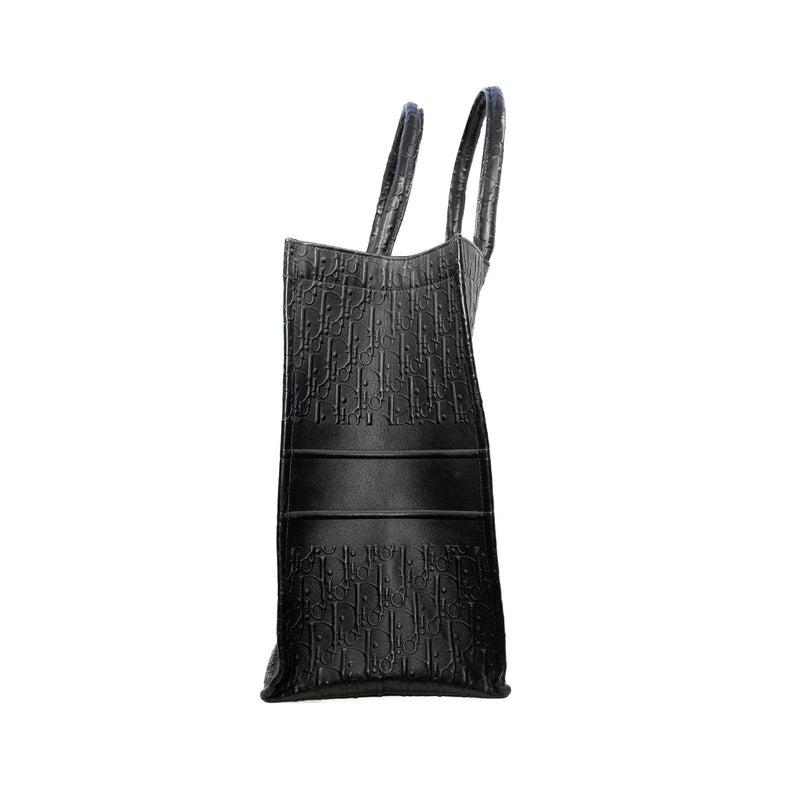 large book tote in calfskin black