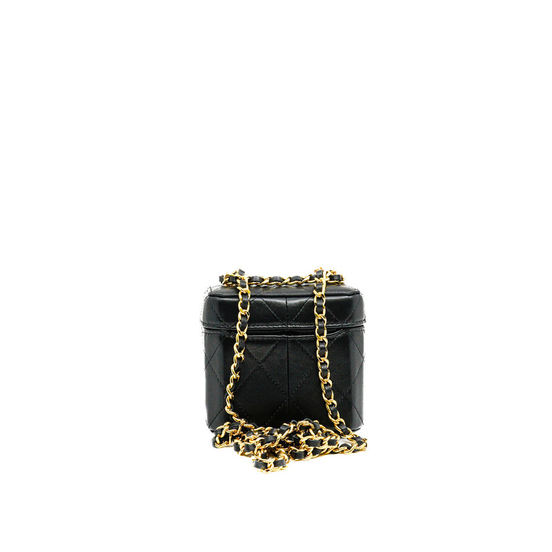 Mini Vanity Case In Black Lambskin GHW With Chain Seri ELE3XXXX