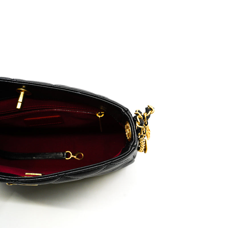 22A Twist Your Buttons In Black Caviar Leather Hobo Shoulder Bag GHW Seri XK96XXXX - L'UXE LINK