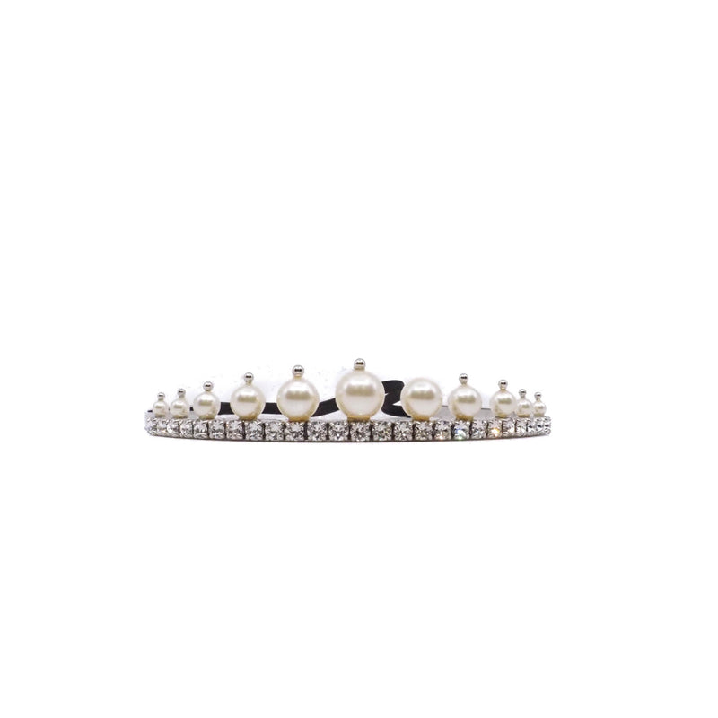 pearl and white crystals double hair band