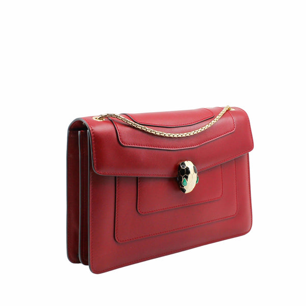 SERPENTINE MM RED DOUBLE FLAP GHW - L'UXE LINK