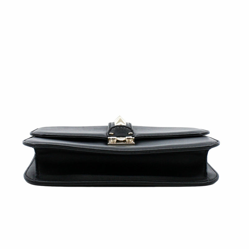 Rockstud Lock  Glam Bag leather black  ghw - L'UXE LINK