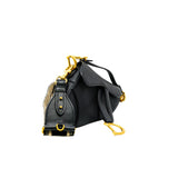 thumbnail small saddle bag in strap grained calfskin in ghw