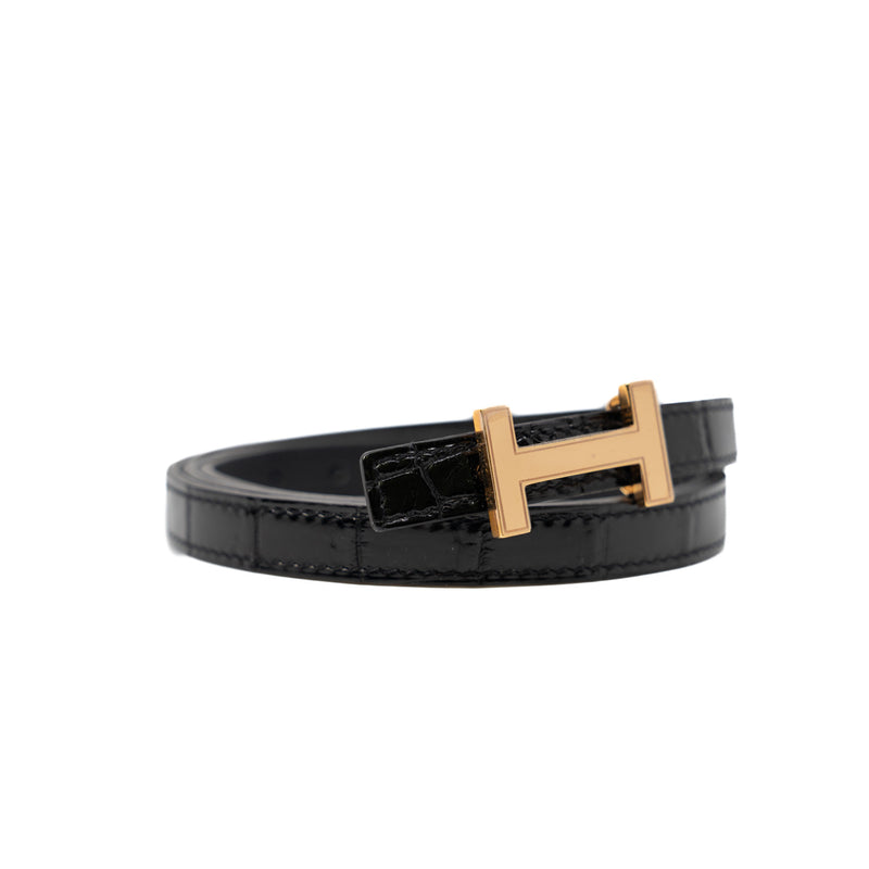 Focus 13mm Belt Buckle And Hermès Sur Mer Reversible Alligator/Swift Leather Strap Size 80 - L'UXE LINK