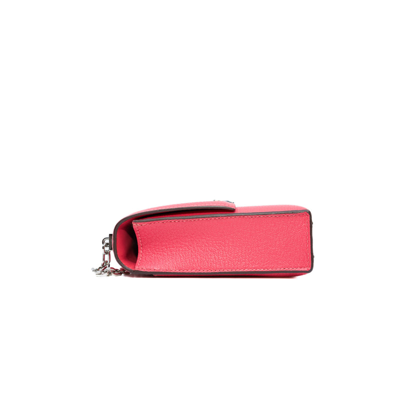 Verrou Chaine Mini Bag in Chevre Mysore 8W Rose Azalee Phw Stamp A - L'UXE LINK