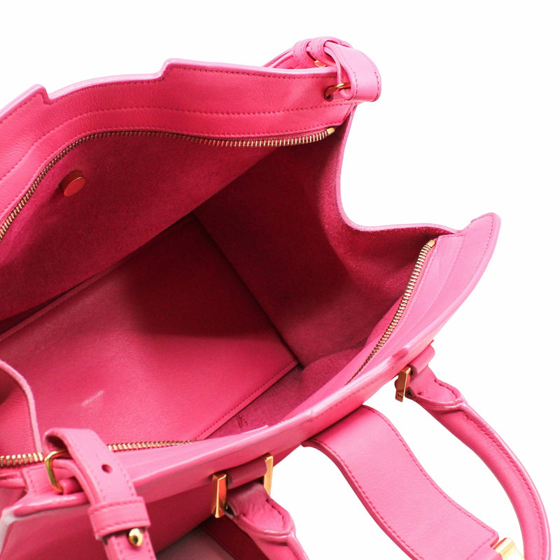 Classic Y Cabas leather pink ghw - L'UXE LINK
