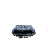thumbnail mini 22 bag in blue denim white line phw #HH0PXXXX