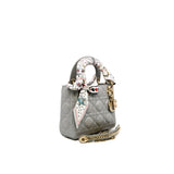 thumbnail mini lady dior in lambskin pearl grey ghw 2023