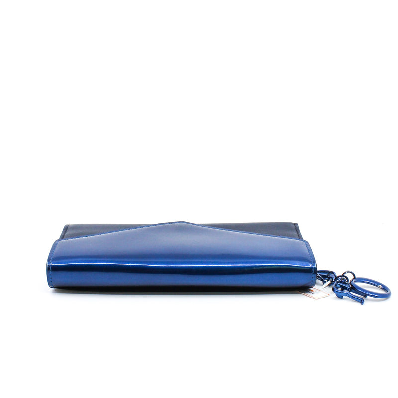 Diorissimo Envelope In Dark Blue/Navy Patent/Leather Long Wallet Blue/PHW - L'UXE LINK