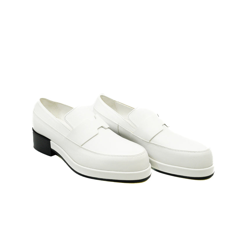 Gatsby White Calfskin Loafers Size 37 - L'UXE LINK